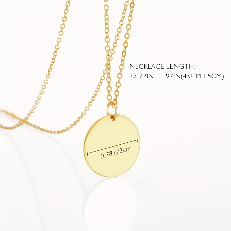 Women's Customized Sun Symbol Necklace, Engraved Text Pendant